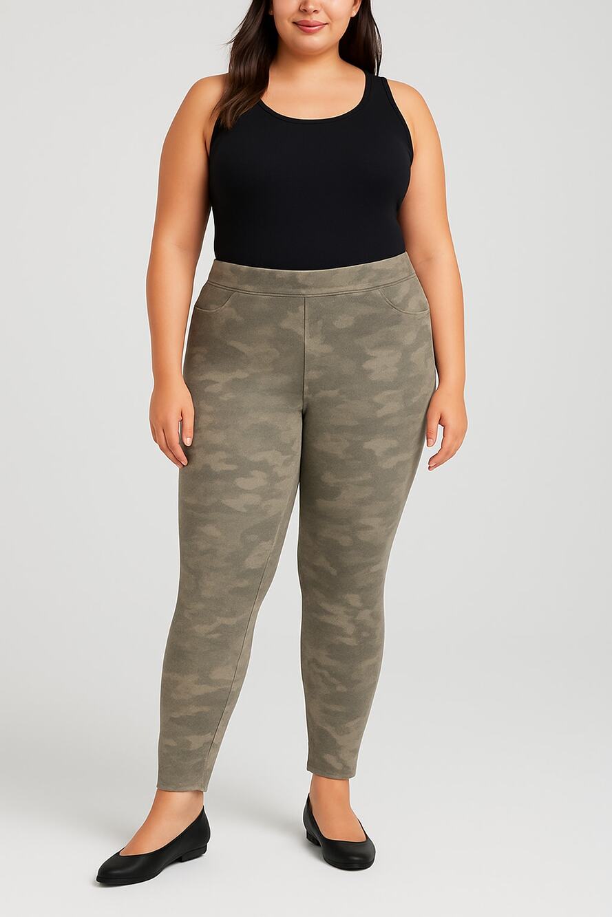 Spanx Camo Print Ankle Skinny Pants Gray Women’s Size XL